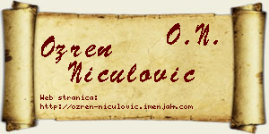 Ozren Niculović vizit kartica